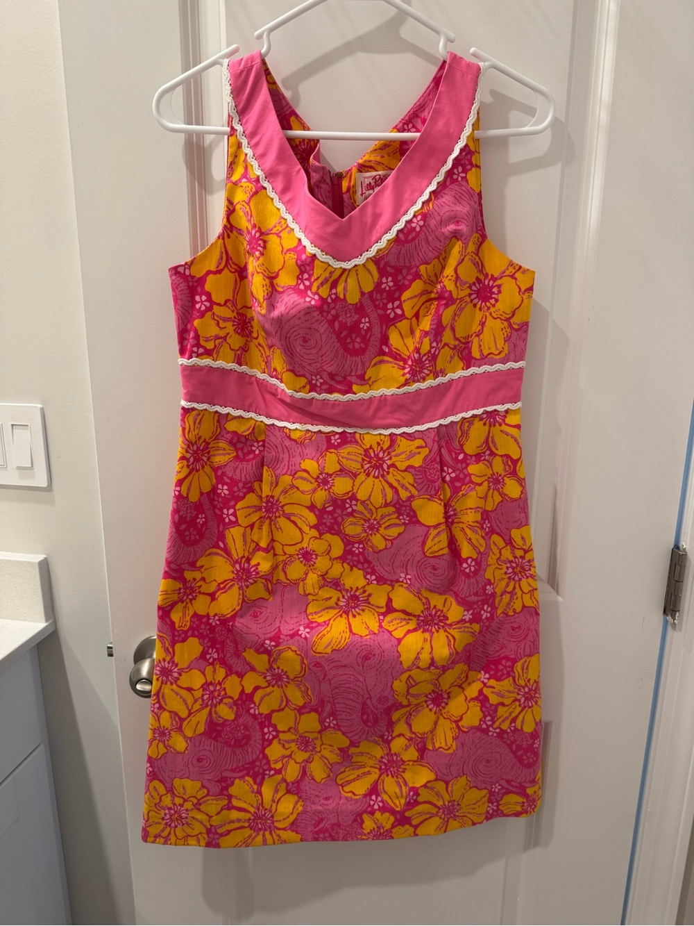 Women’s Pink & Orange Floral Sleeveless Dress